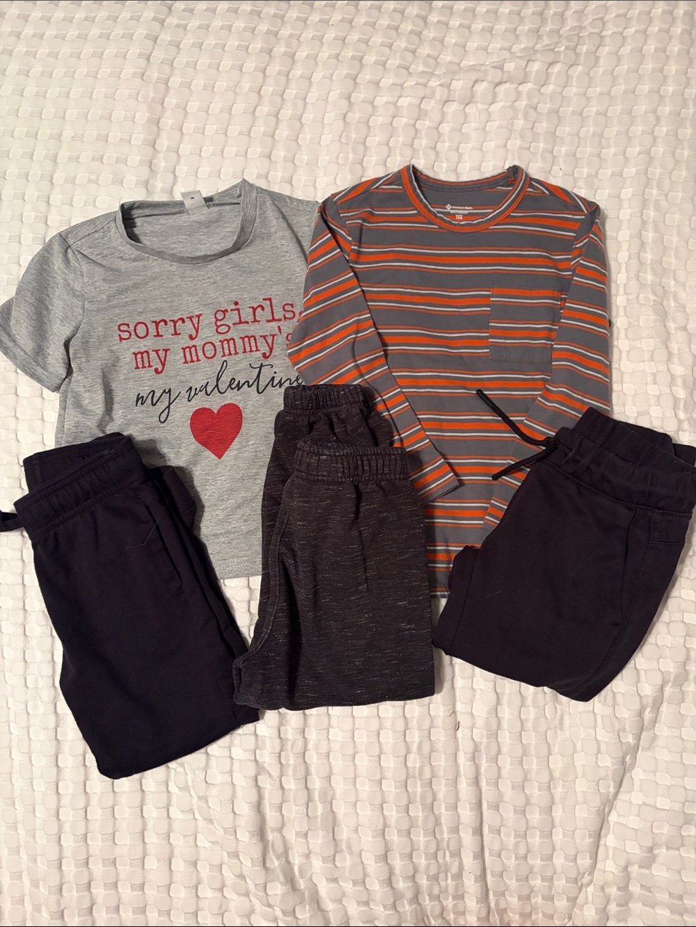 Carter's Gray and Orange Striped Kids Matching Set/ Bundle